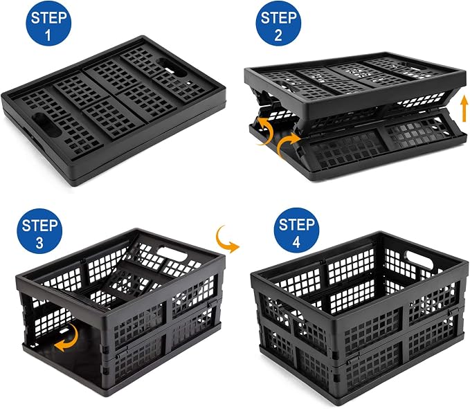 Eslite 16L Plastic Collapsible Storage Crates, Folding Crates Storage - Image 3