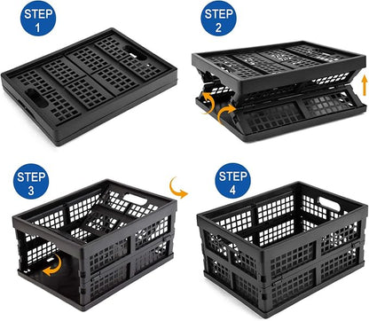 Eslite 16L Plastic Collapsible Storage Crates, Folding Crates Storage - Image 3