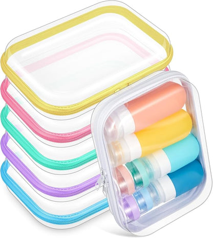 Sanwuta 6 Pcs Clear Hard Zipper Case Hard Plastic Zipper Pouches Transparent by Sanwuta