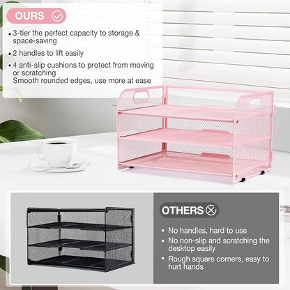 3-Tier Letter Tray Paper Organizer - Image 3