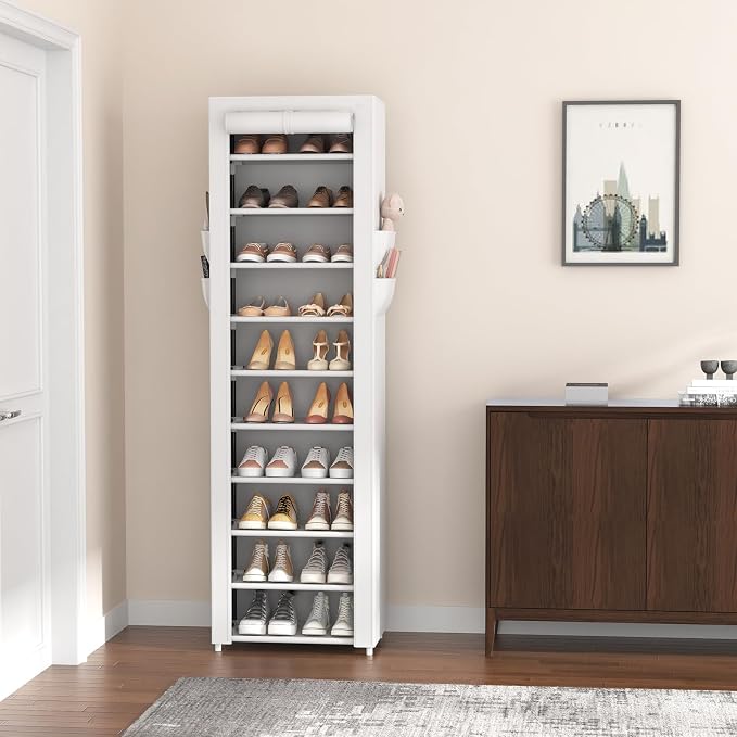 VTRIN Vertical Narrow Shoe Rack Organizer Tall Shoe Rack - Image 7