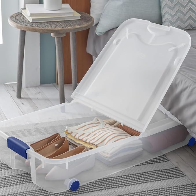 66 Quart Clear Underbed Storage Container, Stackable Bin - Image 7