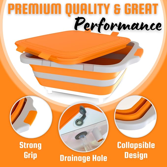 MAYALEAD BBQ Prep Tub with 2 Pcs Meat Shredder Claws, Collapsible Cutting Board - Image 2