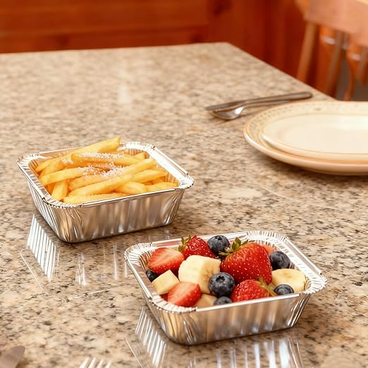 1 Lb Small Aluminum Pans with Lids Tin Foil Pans Disposable Cookware- Cardboard - Image 7