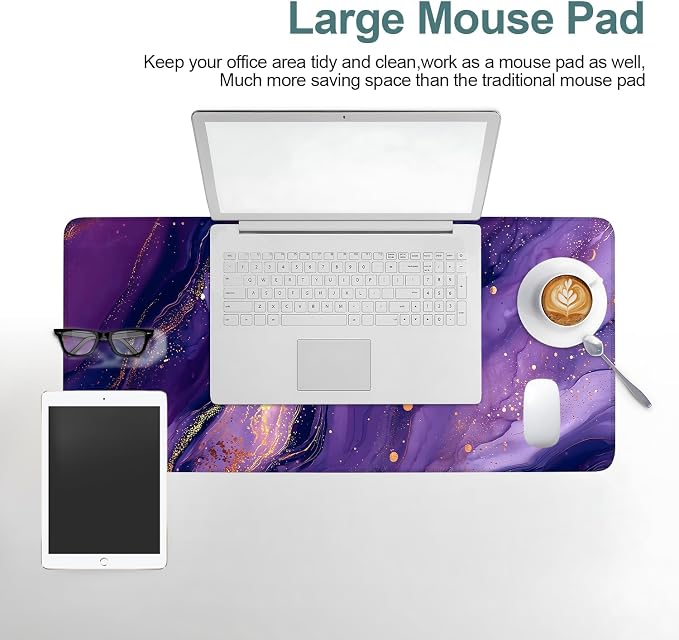 Purple Gaming Mouse Pad 31.5"x11.8"Desk Mat Anti-Slip Rubber Base & Durable - Image 6