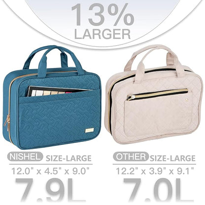 NISHEL Travel Toiletry Bag for women, Portable Hanging Organizer for Full-Sized - Image 3