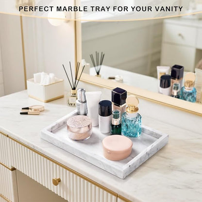Marble Bathroom Tray for Countertop & Home Decor, Natural Decorative Marble - Image 6