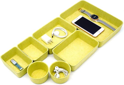 Welaxy Drawer organizers tray Felt storage bins office Desk dividers Morandi - Image 5