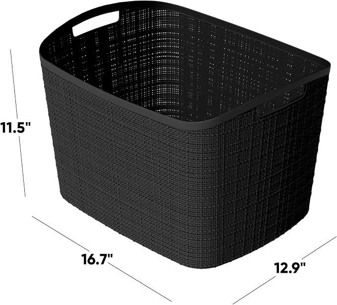 Curver Set of 2 XL 30.5L Jute Decorative Plastic Organization and Storage - Image 2