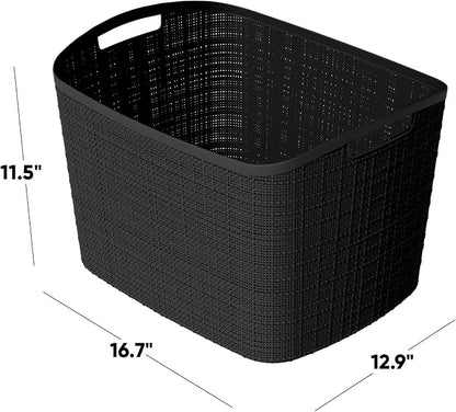 Curver Set of 2 XL 30.5L Jute Decorative Plastic Organization and Storage - Image 2