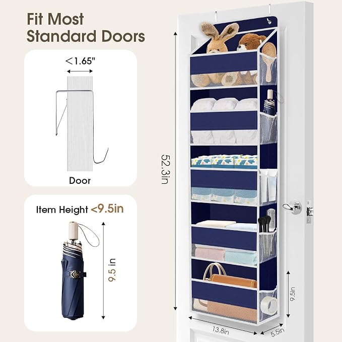 2 Pack Over The Door Organizer, Hanging Storage Organizer - Image 2
