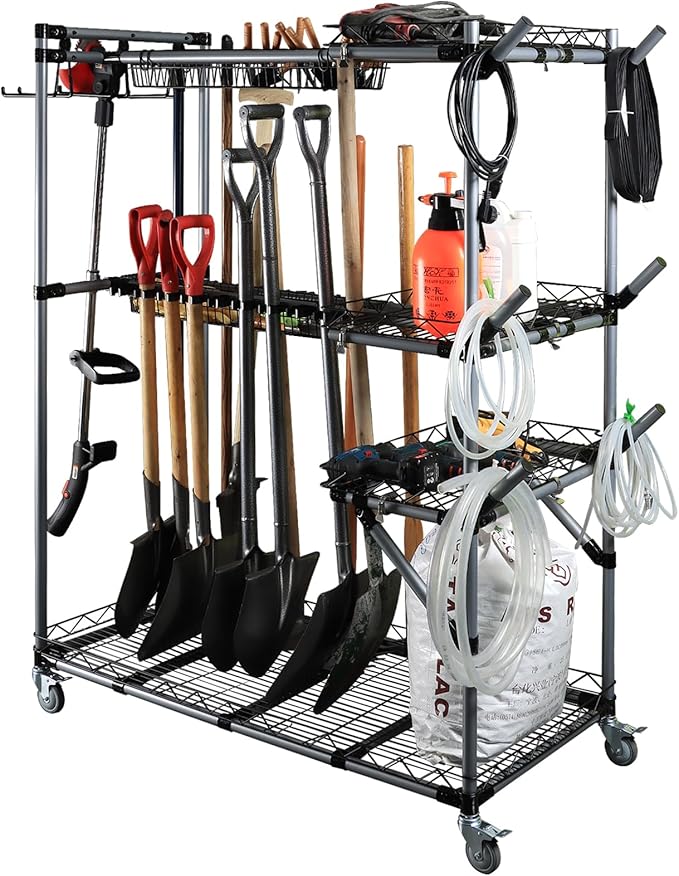 BIG Garden Tool Organizer with Wheels by QTJH