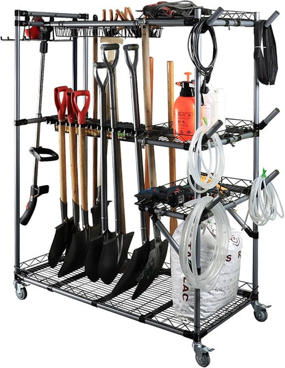 BIG Garden Tool Organizer with Wheels by QTJH