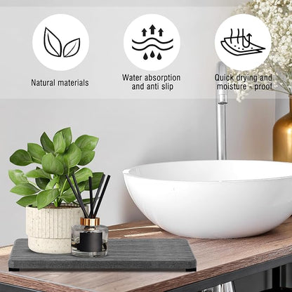 2PCS Water Absorbing Stone Tray, Fast Drying Stone Sink Tray, Water Absorbent - Image 4