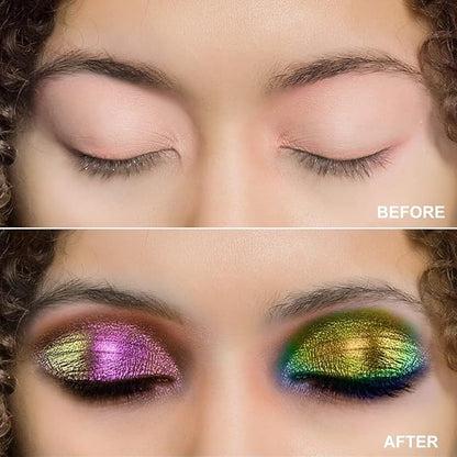 MAKI YIKA Glitter Eyeshadow Teal Liquid Multichrome Eyeshadows Long Lasting - Image 8