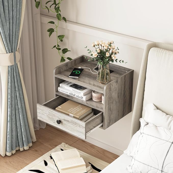 Floating Nightstand Set of 2 Modern Night Stands - Image 4