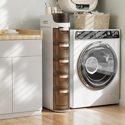 VECELO 5-Tier Slim Bathroom Storage Cabinet - Image 6