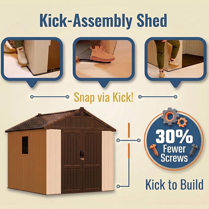 Devoko 8 x 8 FT Plastic Storage Shed - Image 3