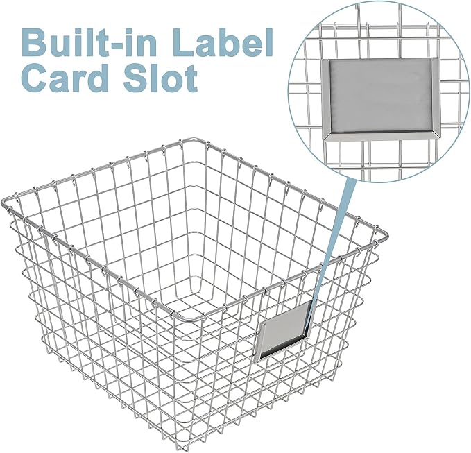 JUNCHU CHERRY 【Extra Large】 Wire Handmade Basket 4 Packs, Kitchen Bathroom - Image 9