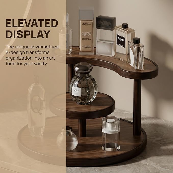 GDQ Wooden Display Organizer Stand, Perfume Organizer, Tea Set, Open Design - Image 3