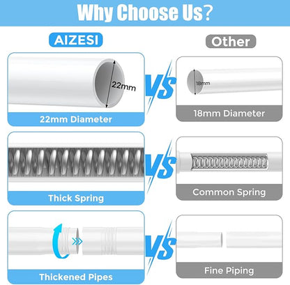 AIZESI 4PCS Tension Curtain Rod 28-48 Inch Adjustable No Drilling, No Slip - Image 5