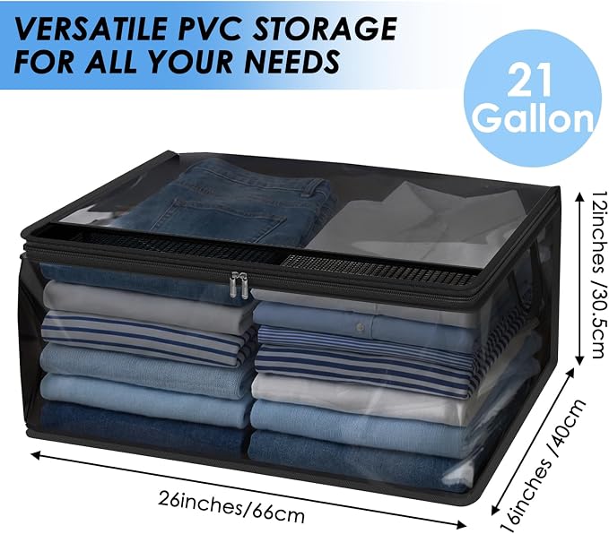 Fixwal Blanket Storage Bags 80L Large Clothes Storage Foldable Closet - Image 2