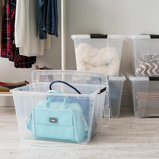 IRIS USA 54 Qt Stackable Plastic Storage Bins - Image 8