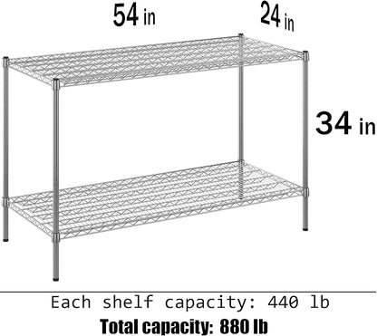 24" Deep x 54" Wide x 34" Height Wire Shelving Kit | 2-Tier | NSF Commercial - Image 3