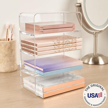 STORi 4-Compartment Clear Plastic Organizer, Rectangular Divided Makeup and - Image 2