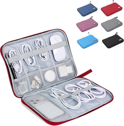 Large Slim Cable Organizer Travel Case, Single-Layer Electronic Accessories by Unknown