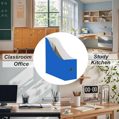 Limitliho 2 Pack Blue Cardboard Magazine File Holder - Image 4