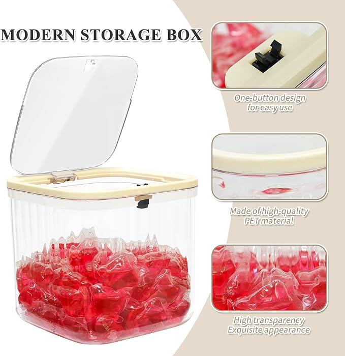 Gute Laundry Pod Holder with Pop-Up Lid — 2L Storage Container - Image 3