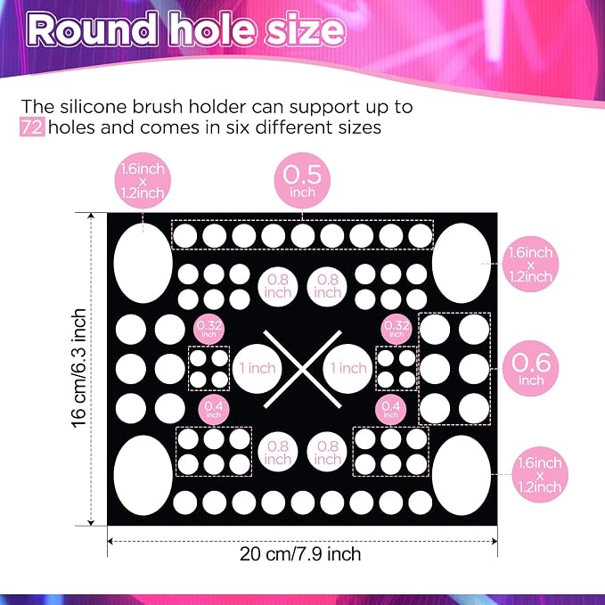 72 Holes Acrylic Makeup Brush Stand - Image 5