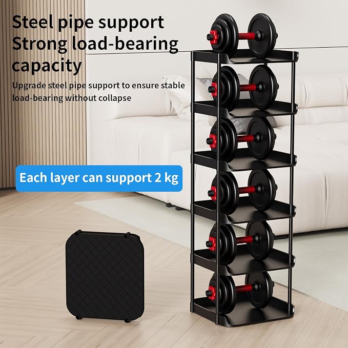 6 Tier Vertical Narrow Shoe Rack, Stackable Tall Skinny Shoerack, Compact - Image 7