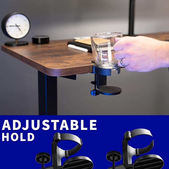 VIVO Clamp-on Desk and Bed Cup Holder, No Spill Adjustable Drink Mount - Image 6