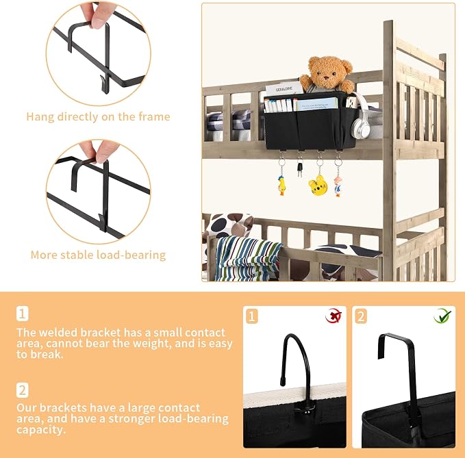 Bedside Storage Organizer 5 Pockets - Image 3
