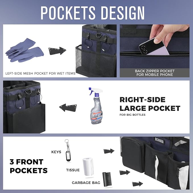 SCAVATA Wearable Cleaning Caddy Bag, Cleaning Caddy Supplies Organizer - Image 2