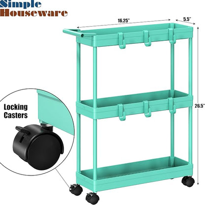 Simple Houseware 3-Tier Slim/Narrow Storage Cart - Image 3