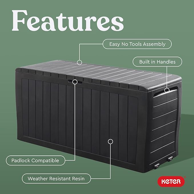 Keter Marvel Plus 71 Gallon Resin Deck Box-Organization and Storage - Image 3