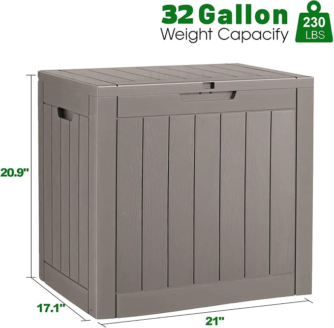 32 Gallon Deck Box Lockable Resin Indoor Outdoor Storage Box waterproof Outdoor - Image 3