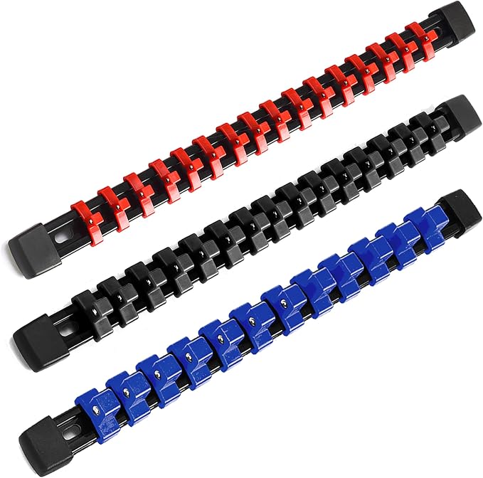 Socket Organizer Drive ABS Tools-Socket Holder, 3/8-Inch x 15 Clips, 1/2-Inch x by Reniteco