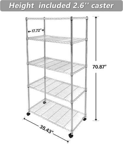 HealSmart Heavy Duty 5-Shelf Storage Shelves, 1750Lb Loading Capacity, 35.43" W - Image 3
