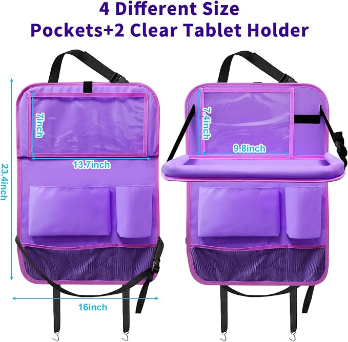 Car Seat Back Organizer Table Tray, Car Seat Storage Organizer - Image 2