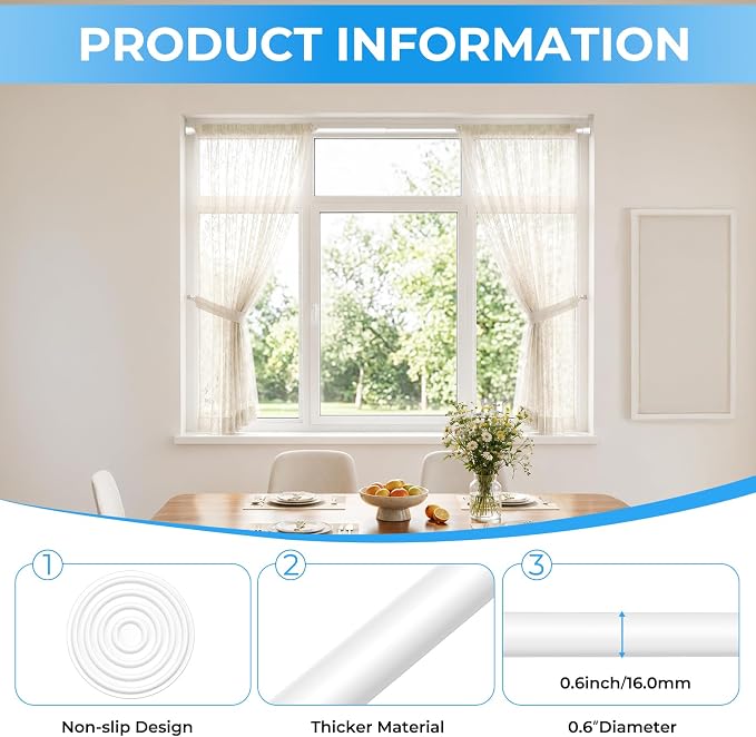 2 Pack Spring Loaded Tension Rod 48-59" Adjustable Curtain Rods No Drill - Image 7