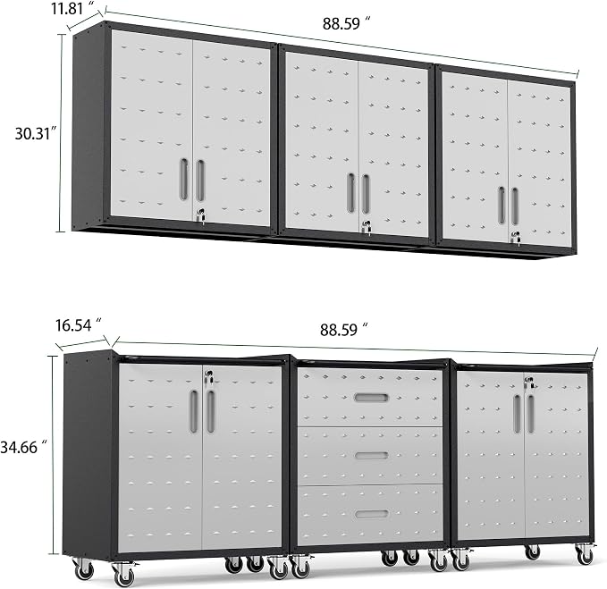 Garage Cabinet System | Heavy Duty Steel All-in-One Modular Garage Cabinet Set - Image 2