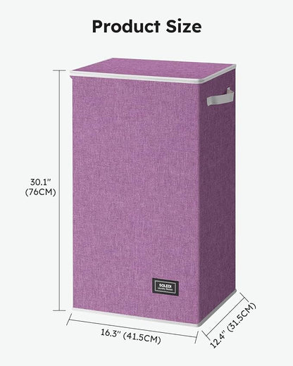 SOLEDI Laundry Hamper with Lid 100L Large & Tall Collapsible Laundry Basket - Image 6