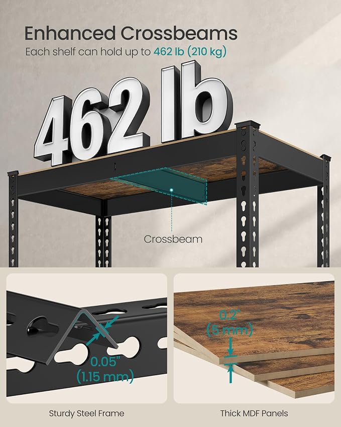 SONGMICS 5-Tier Storage Shelves, Load 2310 lb, Garage Storage, Boltless Assembly - Image 5