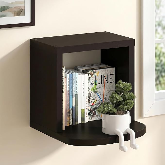 Single Cube Wall Mounted Book Shelf, Cube Wall Shelf, Floating Shelves by Mikkagu
