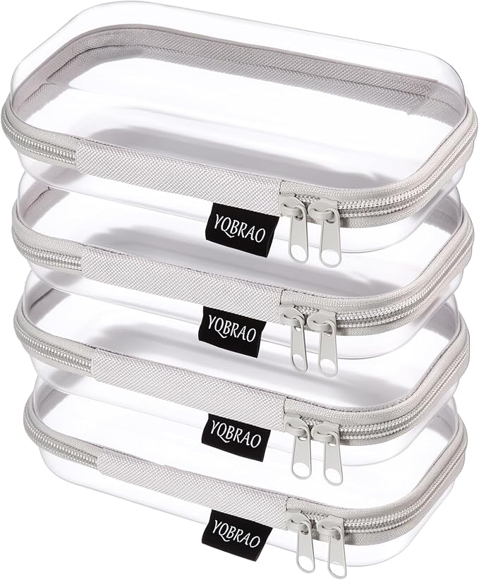 YQBRAO 4-Pack Clear Hard Shell Zipper Case, 1.2mm Ultra-Thick Diaper Bag by Unknown