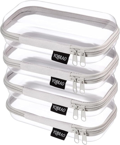 YQBRAO 4-Pack Clear Hard Shell Zipper Case, 1.2mm Ultra-Thick Diaper Bag by Unknown
